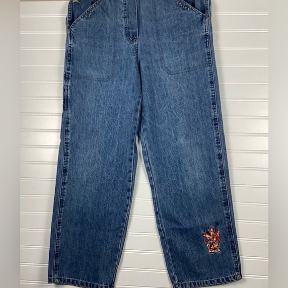 - Modern Edge Large Denim Bib Carpenter
Overalls Jumpsuits tiger embroidered - Picture 4 of 11